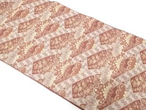 笠松に草花模様織り出し　名古屋帯